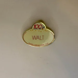 Disney WDW  Walt Nametag  100 Years of Magic  Cast Pin