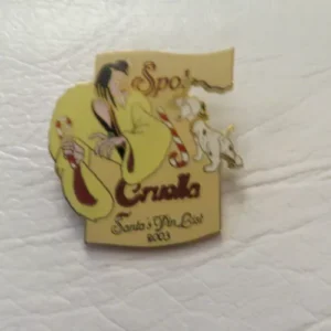 Disney Santa Cruella Naughty List Dalmatian Pin