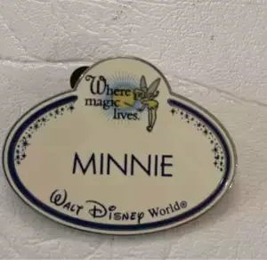 Disney  Minnie Where Magic Lives name tag Pin