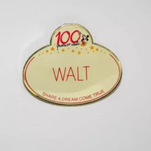 Disney WDW - CAST 100 Years of Magic  Walt Nametag Pin