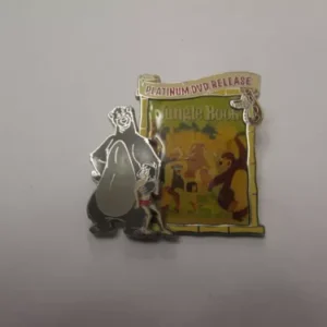 Disney Jungle Book Baloo Mowgli Kaa Platinum DVD Release Pin