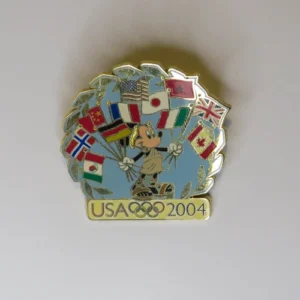 Disney USA Olympic logo mickey with flags Pin