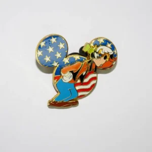 Disney DLR Cast Member - Patriotic Mickey Head Goofy Pin