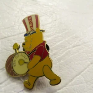 Disney Winnie the Pooh Bear 4th of July Drum 2000 Millennium Pin