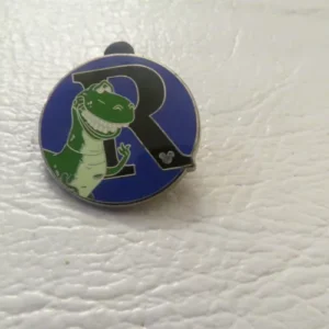 Disney Rex R Letter Alphabet Hidden Mickey Pin