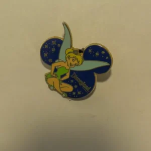 Disney Tinker Bell Blue Mickey Head Pin