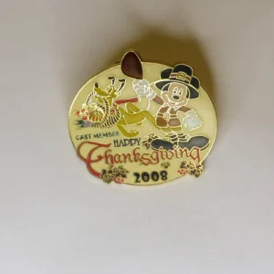 Disney Cast Exclusive Happy Thanksgiving 2008 Mickey & Pluto Pin