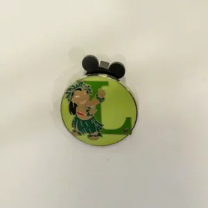 Disney Lilo and Stitch L Letter Alphabet Hidden Mickey Pin