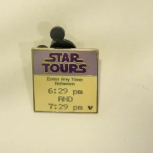 Disney Star Tours Fast Pass Return Time Ticket Hidden Mickey Pin
