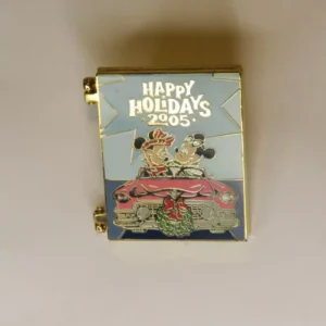Disney    Happy Holidays Greeting Card Pop Century Resort Mickey & Minnie Pin