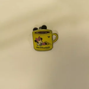 Disney Minnie Mouse Coffee Cup Yellow Hidden Mickey Pin