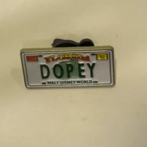 Disney Dopey Snow White Seven Dwarfs License Plate Hidden Mickey Pin