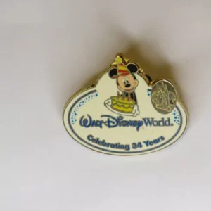 Disney   Cast Exclusive   Resort 34th Anniversary Cast Name Tag Mickey Mouse Pin