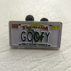 Disney Goofy License Plate Florida Hidden Mickey Pin