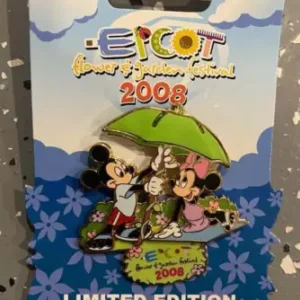 Disney Epcot Flower and Garden Mickey Minnie Umbrella Free D LE Pin
