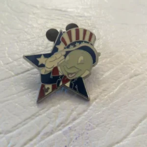 Disney Jiminy Cricket USA Star Flag Americana Hidden Mickey Pin