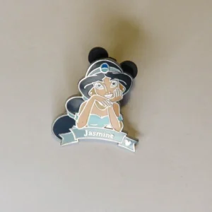 Disney Jasmine Blue Ribbon Banner Hidden Mickey Pin