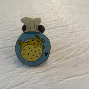 Disney Bloat Fish Bag White Top Rare Cast Lanyard Pin