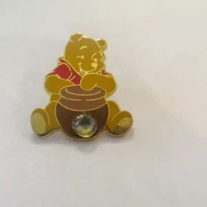 Disney Pooh Bear Honey Pot with Jewel Birthstone Pin