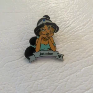 Disney Jasmine Blue Ribbon Name Hidden Mickey Pin