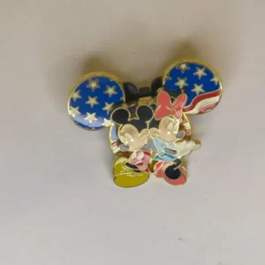 Disney DLR Cast Member  Patriotic Mickey Head Mickey & Minnie Pin