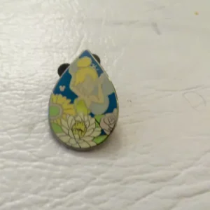 Disney Tinker Bell Water Drop Blue Flower Hidden Mickey Pin