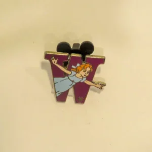 Disney Wendy W Letter Alphabet Flying Hidden Mickey Pin