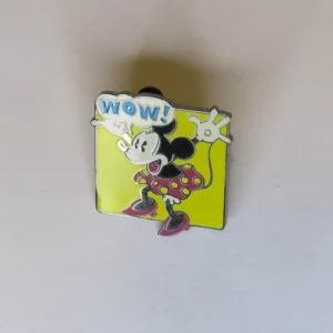 Disney Minnie Mouse Yellow Comic Strip Bubble WOW Pin