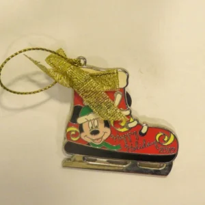 Disney Mickey Mouse Ice Skate Happy Holidays Christmas Pin