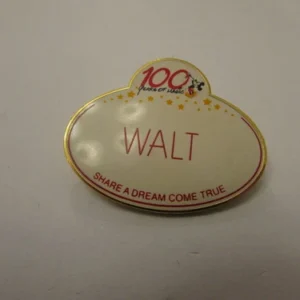 Disney WDW - Walt Nametag - 100 Years of Magic - Cast Pin