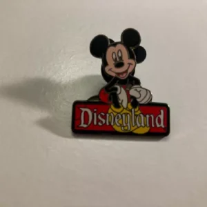 Disney Disneyland Logo with Sitting Mickey Classic Retro Pin Pin
