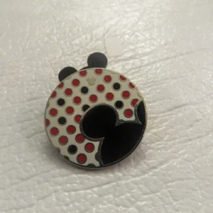 Disney Red and Black Dots Mickey Head Hidden Mickey Pin