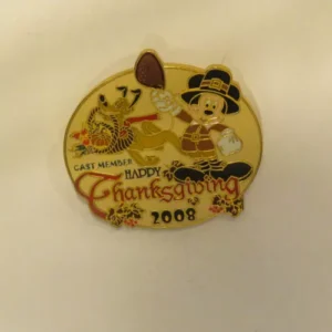 Disney Cast Exclusive  Happy Thanksgiving 2008 Mickey & Pluto  Pin