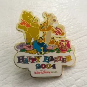 Disney Happy Easter 2004 Winnie the Pooh and Tigger Painting Easter Eggs Pin