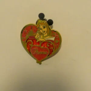 Disney Aurora Heart Pink Glitter Sleeping Beauty Pin