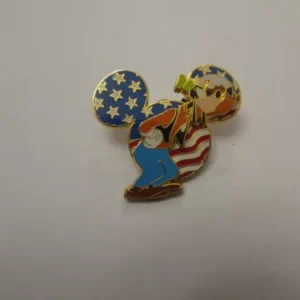 Disney DLR Cast Member - Patriotic Mickey Head (Goofy) Pin