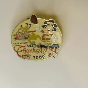 Disney Cast Exclusive  Happy Thanksgiving 2008 Mickey & Pluto Pin