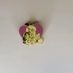 Disney   Aladdin and Jasmine Heart  Cast Lanyard  Pin