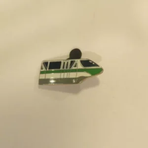 Disney   Green Monorail With Hidden Mickey  Cast Lanyard  #3 Pin