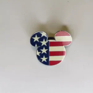 Disney   Mickey Head American Flag  Small Version Pin
