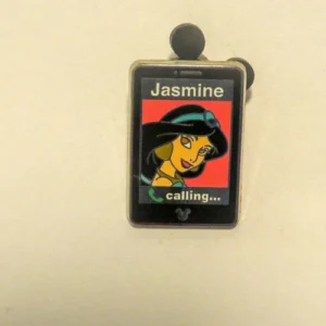 Disney Jasmine Calling Cellphone Hidden Mickey Pin