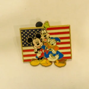 Disney American Flag Mickey Goofy Donald USA Pin
