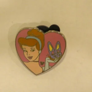 Disney Cinderella Heart Butterfly Hidden Mickey Pin