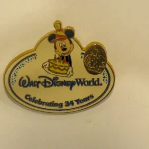 Disney WDW Mickey Mouse Celebrating 34 Years Name Tag Cast Pin