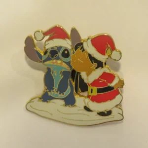 Disney Lilo and Stitch Holiday Christmas Snow Kiss Pin