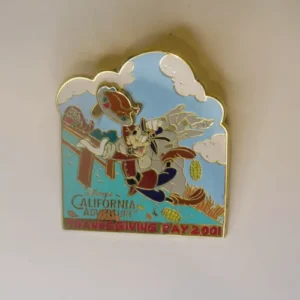 Disney DCA Thanksgiving 2001 Goofy and Turkey Slider Pin