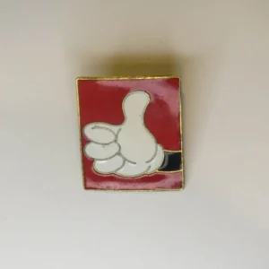 Vintage Disney Mickey Mouse Thumbs Up Pin Hand Red Walt