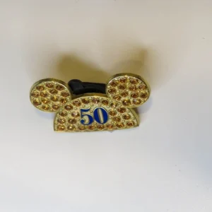 Disney Pin 41708 Happiest Celebration on Earth 50th Gold Jewel Mickey Ears hat