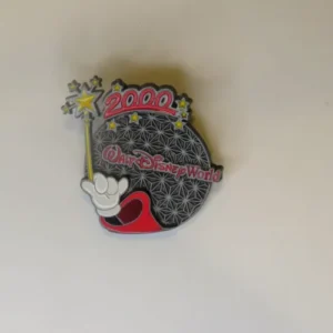 1999 Walt Disney World Spaceship Earth W/ Sorcerer Mickey Wand, Glove Hat Pin