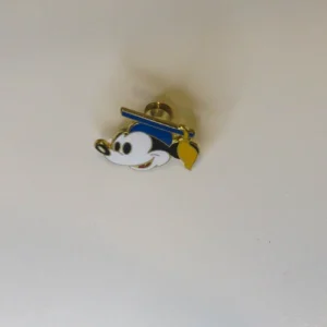 Old Retired Disney Institute Pin Mickey Mouse Graduate Head Blue Cap